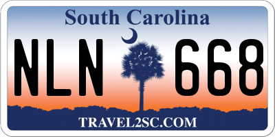 SC license plate NLN668