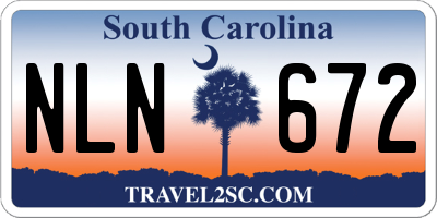 SC license plate NLN672