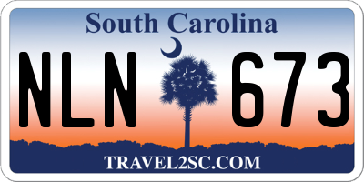 SC license plate NLN673