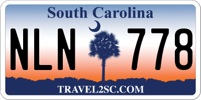 SC license plate NLN778