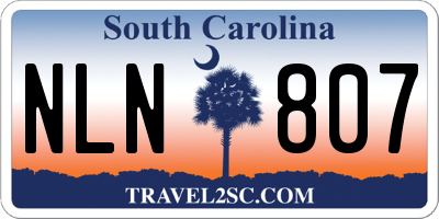 SC license plate NLN807