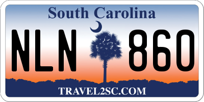 SC license plate NLN860