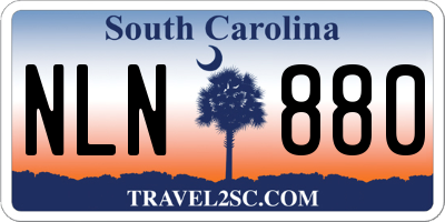 SC license plate NLN880