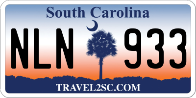SC license plate NLN933
