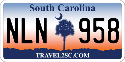 SC license plate NLN958