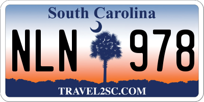 SC license plate NLN978