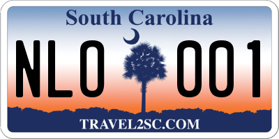 SC license plate NLO001