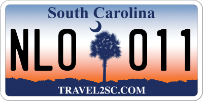 SC license plate NLO011