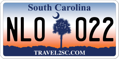 SC license plate NLO022