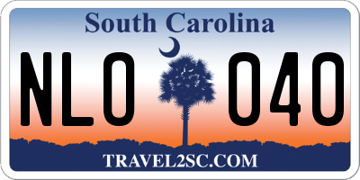 SC license plate NLO040
