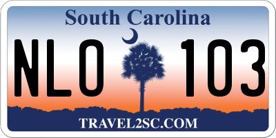 SC license plate NLO103