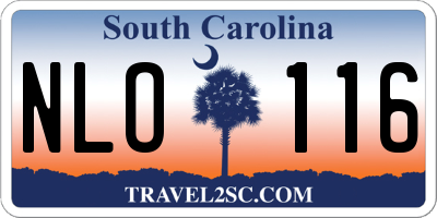 SC license plate NLO116