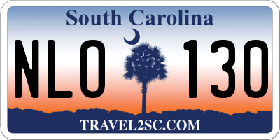 SC license plate NLO130