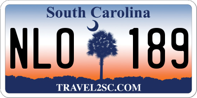SC license plate NLO189