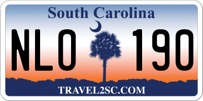 SC license plate NLO190