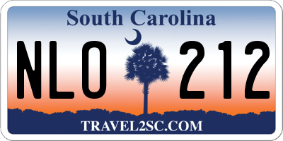SC license plate NLO212