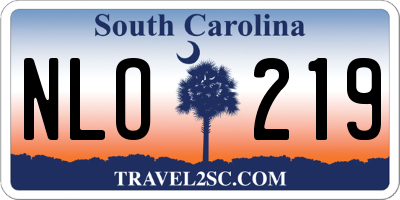 SC license plate NLO219