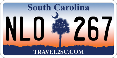 SC license plate NLO267
