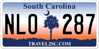 SC license plate NLO287