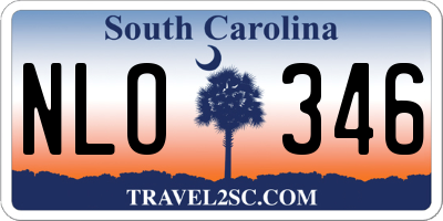 SC license plate NLO346