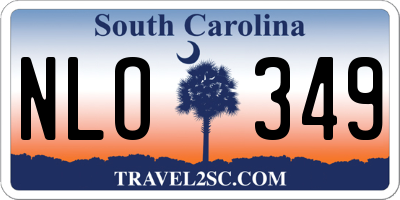 SC license plate NLO349