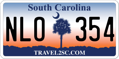 SC license plate NLO354