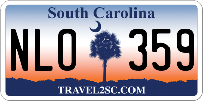 SC license plate NLO359