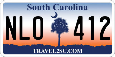 SC license plate NLO412