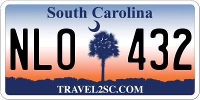 SC license plate NLO432