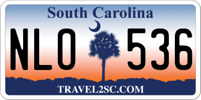 SC license plate NLO536