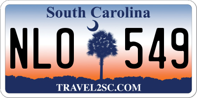 SC license plate NLO549