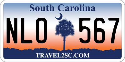 SC license plate NLO567