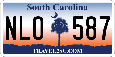 SC license plate NLO587
