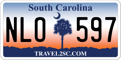 SC license plate NLO597