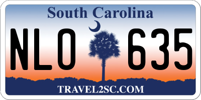 SC license plate NLO635