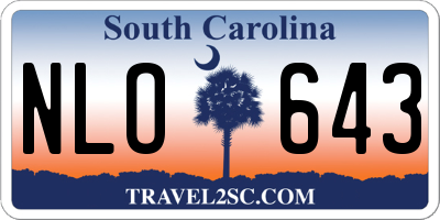 SC license plate NLO643