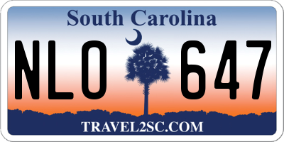 SC license plate NLO647
