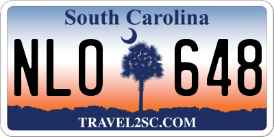 SC license plate NLO648
