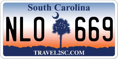 SC license plate NLO669