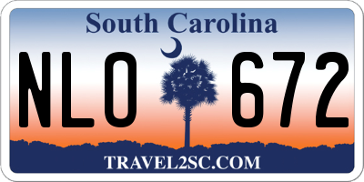SC license plate NLO672