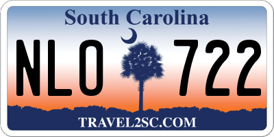 SC license plate NLO722