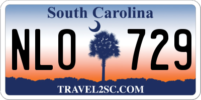 SC license plate NLO729