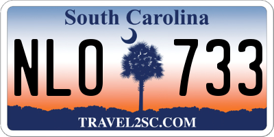 SC license plate NLO733