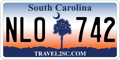 SC license plate NLO742