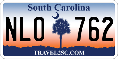 SC license plate NLO762