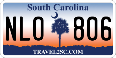 SC license plate NLO806