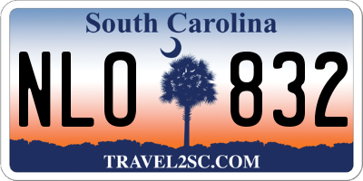 SC license plate NLO832
