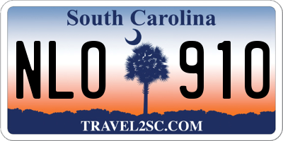 SC license plate NLO910