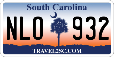 SC license plate NLO932