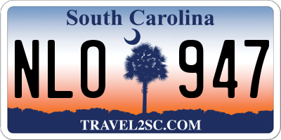 SC license plate NLO947